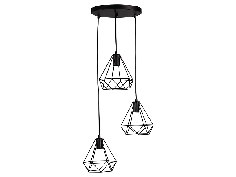 Lampa wisząca Vigo 3-puntowa metalowa czarna