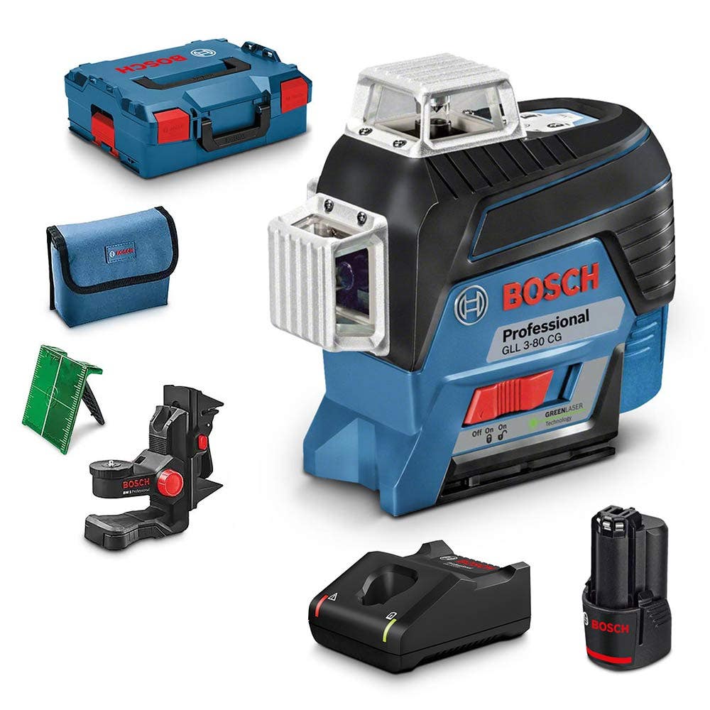 BOSCH 12V 3 x 360° Multi-Linien-Laser-Nivelliergerät-Set, Grün 06159940R1