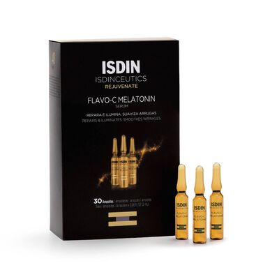 Isdinceutics Flavo-C Melatonin Serum Repairs Ampuller, Nattreparationsserum med melatonin, 30 ampuller.