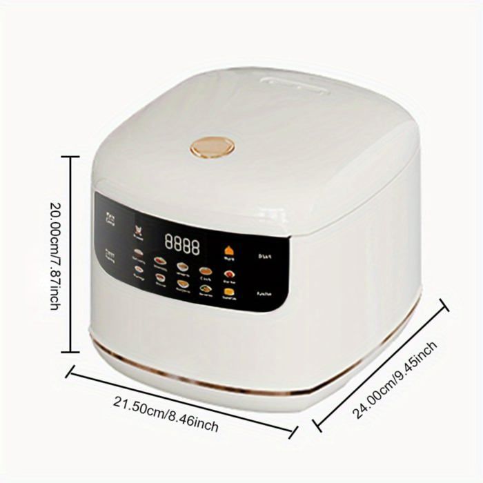 Panela elétrica multifuncional, 2L, 10 programas, timer, revestimento antiaderente, 400W, vermelha