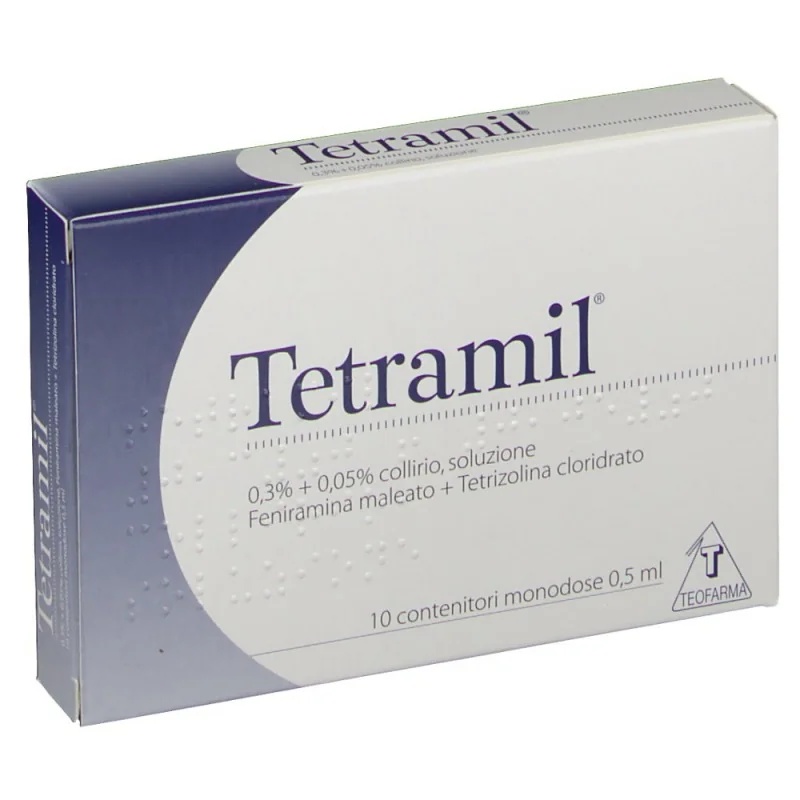 TEOFARMA Tetramil oogdruppels voor eenmalig gebruik 0,3% + 0,05% 10 ampullen feniraminemaleaat