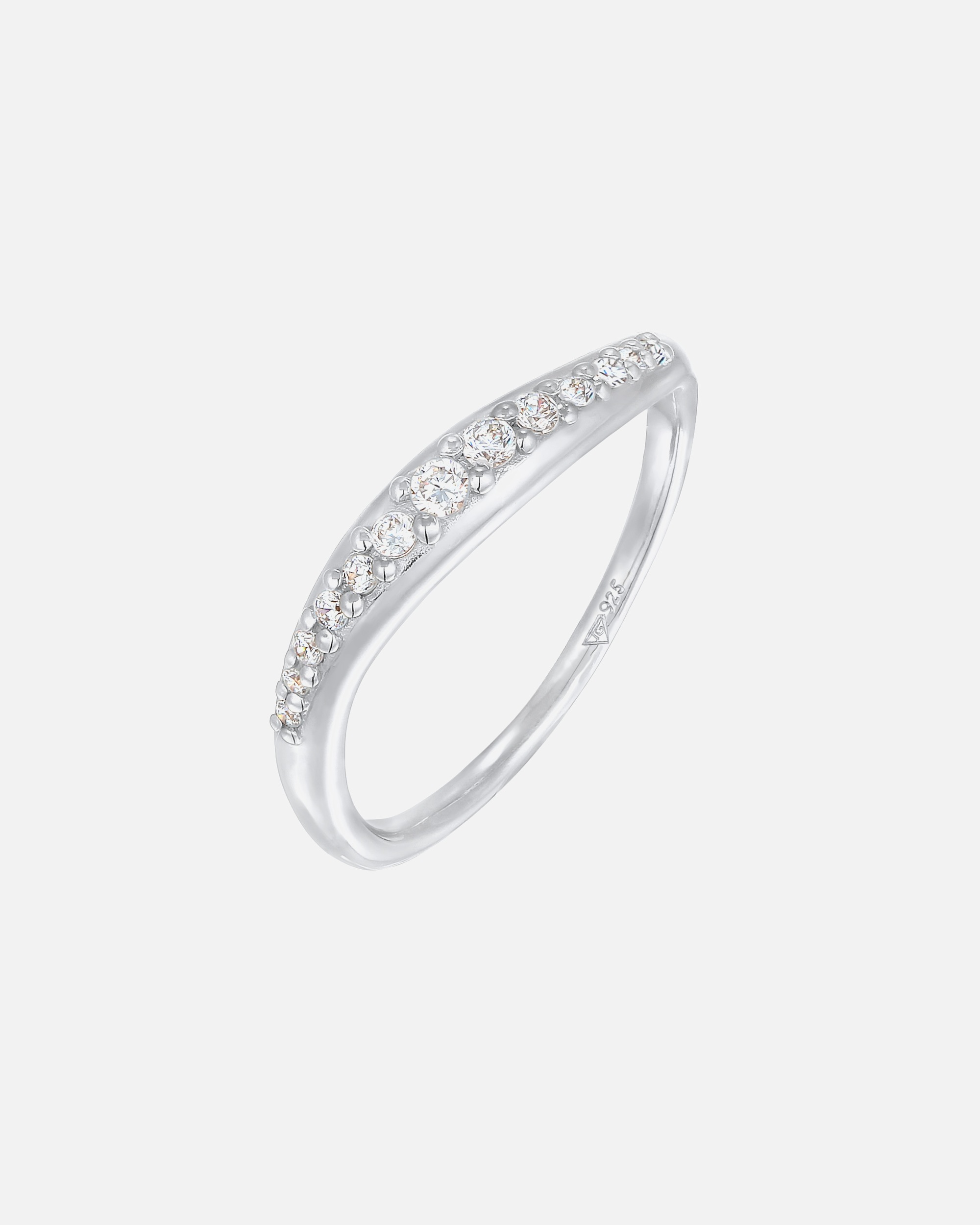 Elli Femmes Piles Courbes Élégant avec cristaux de zirconium en argent sterling 925