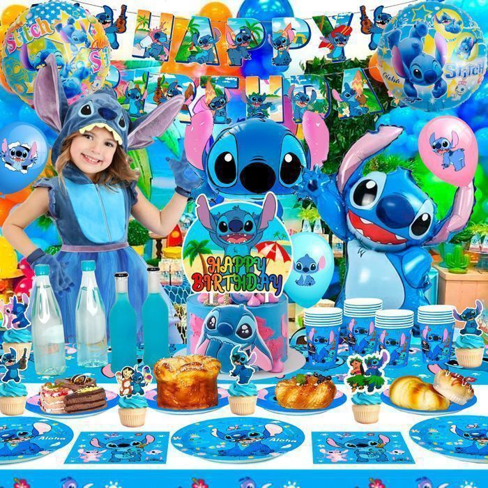 Décorations d'anniversaire Stitch Fournitures pour fêtes d'anniversaire set vaisselle anniversaire lilo stitch Décoration de Ballon
