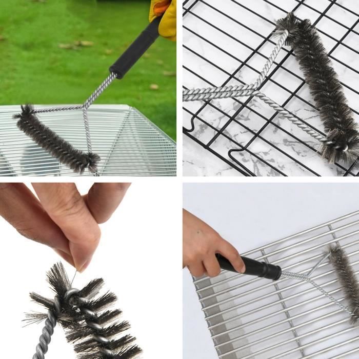 Cepillo para barbacoa - Accesorios para barbacoa - Acero inoxidable - 30,5 x 16,5 cm - Mango ergonómico - 128 g