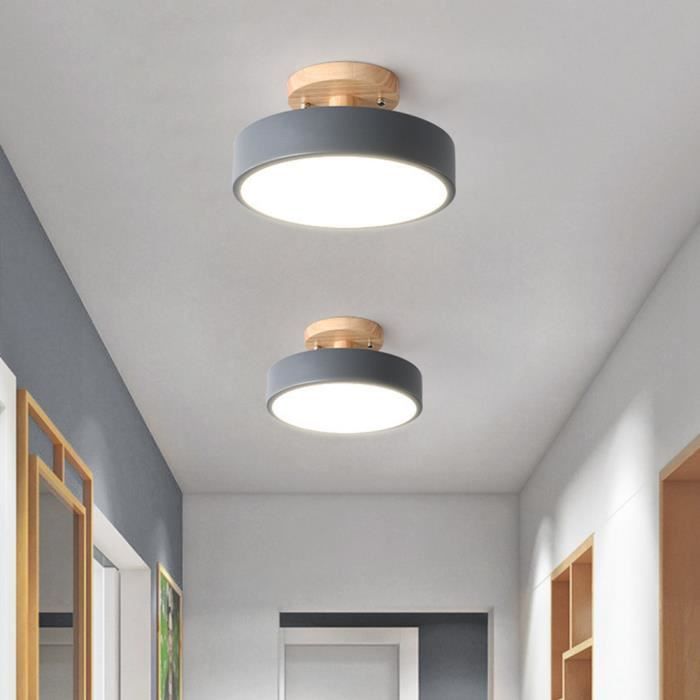 Moderne LED-plafondlampen, houten armatuur in Scandinavische stijl, binnenverlichting voor keuken, woonkamer, slaapkamer en badkamer - Roze