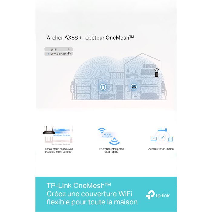 Router WiFi 6 TP-Link, router WiFi de doble banda AX de 3000 Mbps, WiFi 6, 5 puertos Gigabit, 4 antenas de alto rendimiento - Reacondicionado