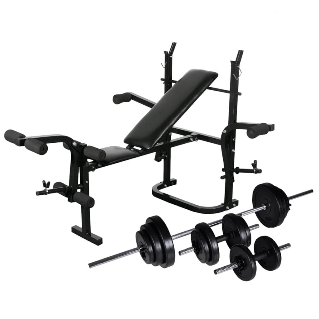  Vidaxl Trainingsbank mit Kurzhanteln 30,5 kg
