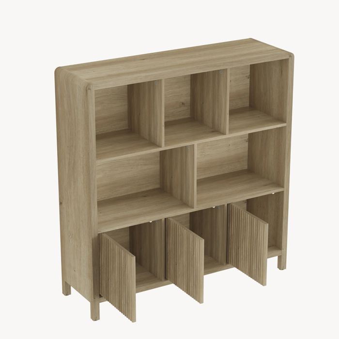 Cómoda Lukkodso, 102 x 98 x 30 cm, efecto roble claro medio.