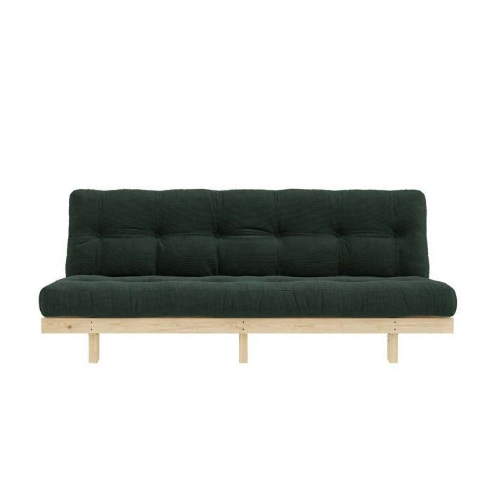 Banquette convertible futon LEAN bois de pin coloris algue 130x200 cm