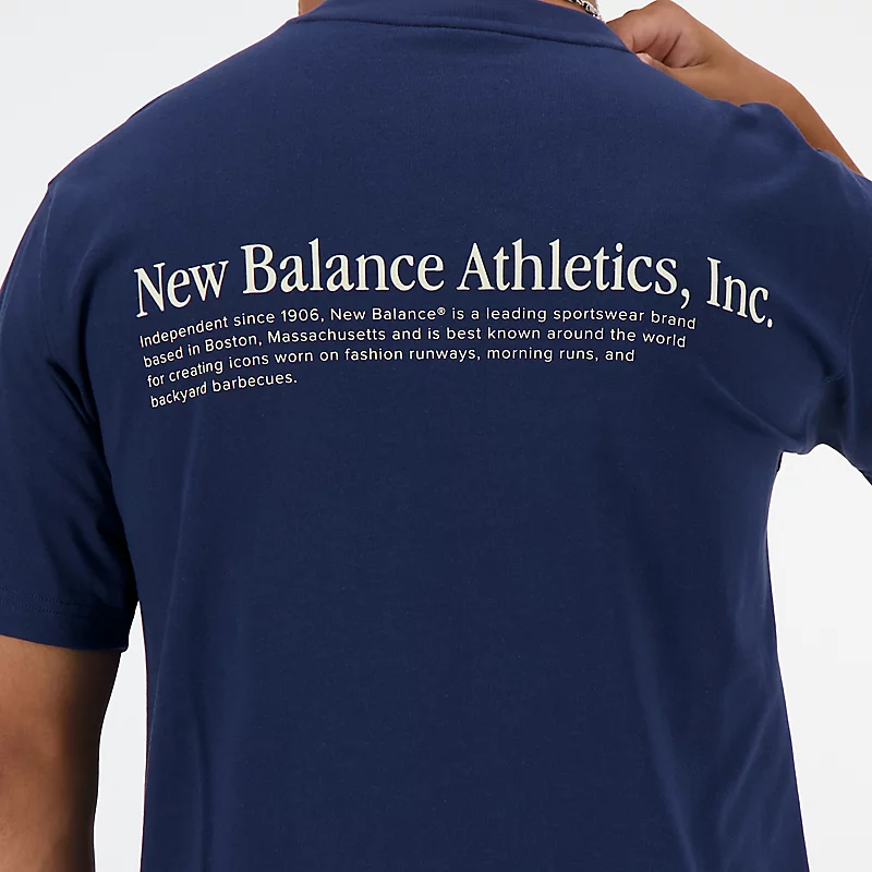 Herren-Leichtathletik-T-Shirt mit Flockbesatz - NB NAVY