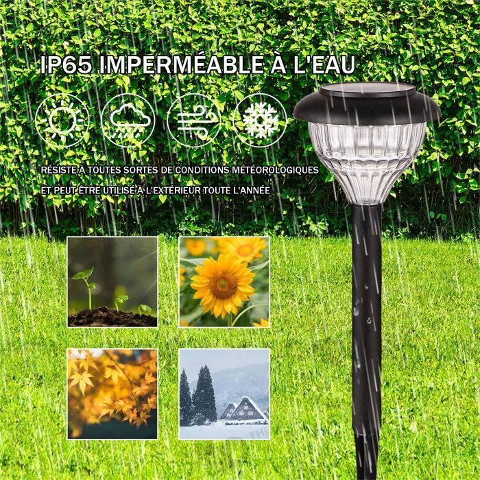 Luminárias solares de jardim KENLUMO para exterior, com LEDs coloridos e luz branca quente, pacote com 6 unidades.