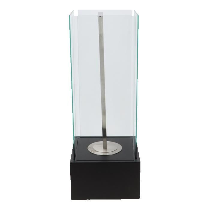 Feuerstelle – FANCY FLAMES – Bioethanol-Tischkamin – Schwarz – 25 x 25 x 65 cm – Umweltfreundlich