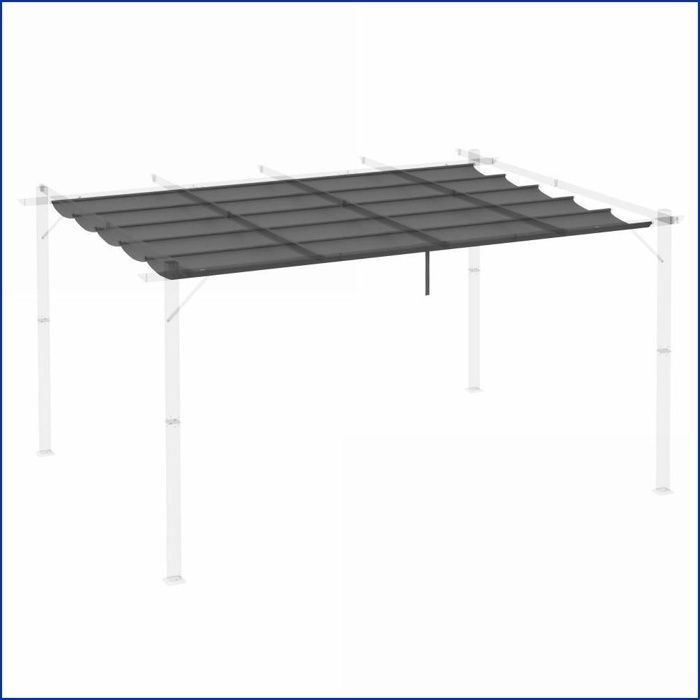 Ersatzdach pour Pergola - Outsunny - 3,5x2,5m - Entwässerungslöcher & Sonnenschutz - Gris Foncé