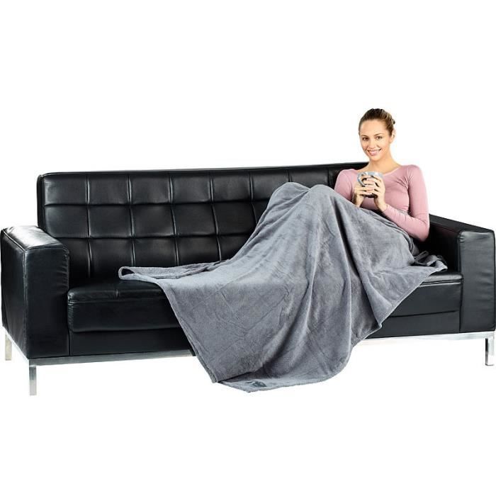 Manta - 130 x 170 cm - Gris - 190 g/m² - Lavable