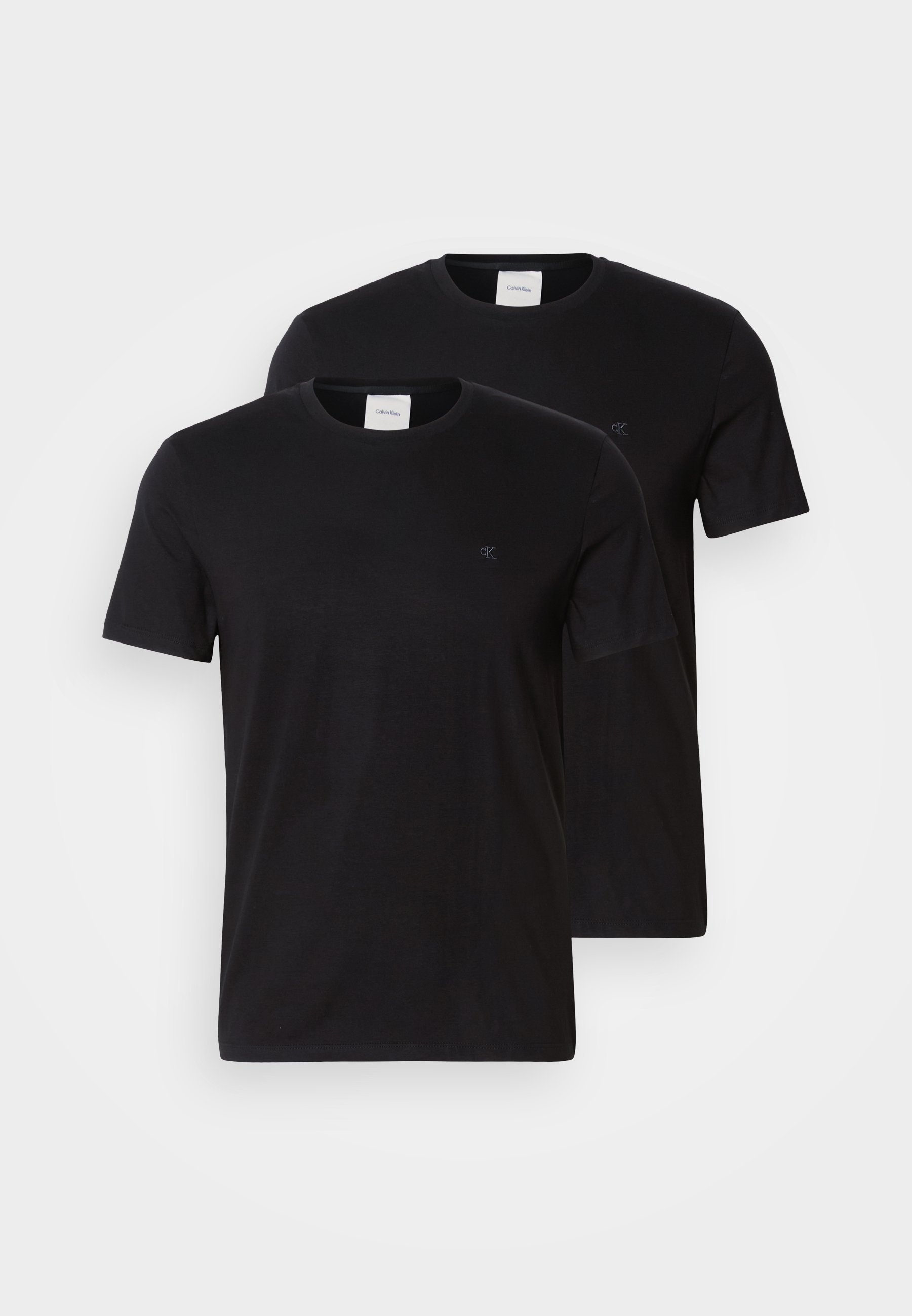 Calvin Klein SLIM TEE 2 PACK - Jednoduché tričko - black
