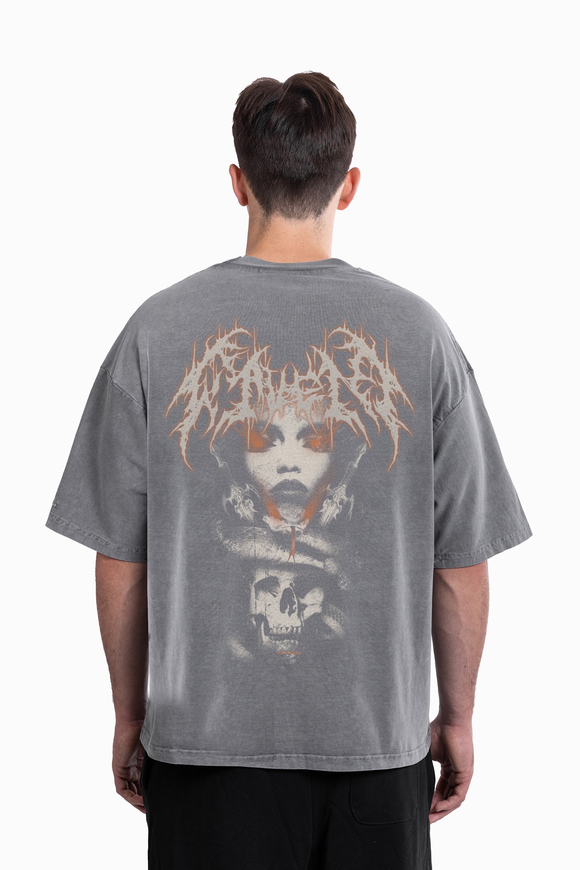 T-shirt imprimé unisexe « Favela Betrayal » gris délavé