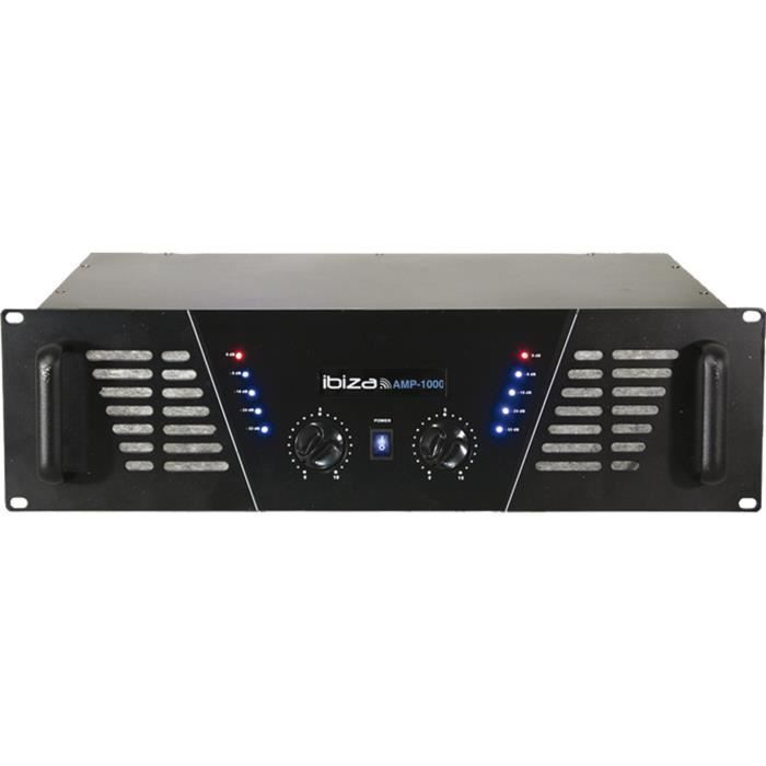 IBIZA AMP1000 PA Amplifier 2 x 800W - Black