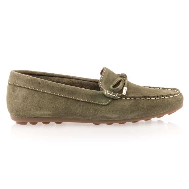 Grüne Damen-Loafer/Bootsschuhe