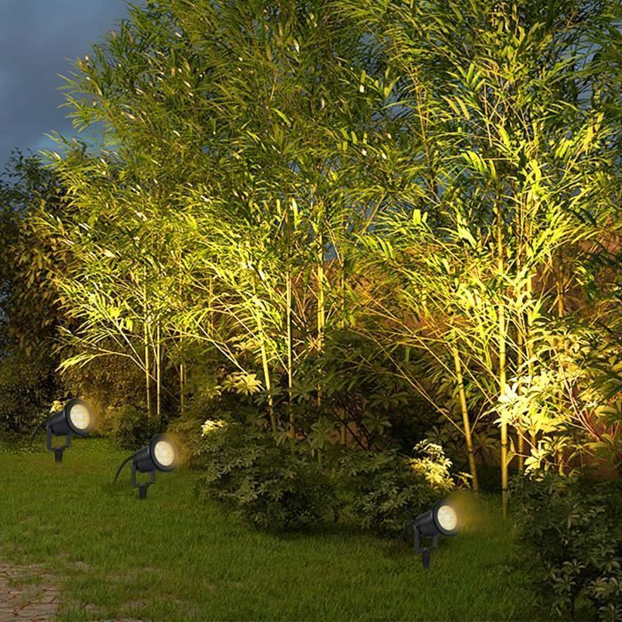 Lámpara de exterior HENGMEI 4x3W LED, iluminación decorativa para jardín, foco empotrable, luz blanca cálida.