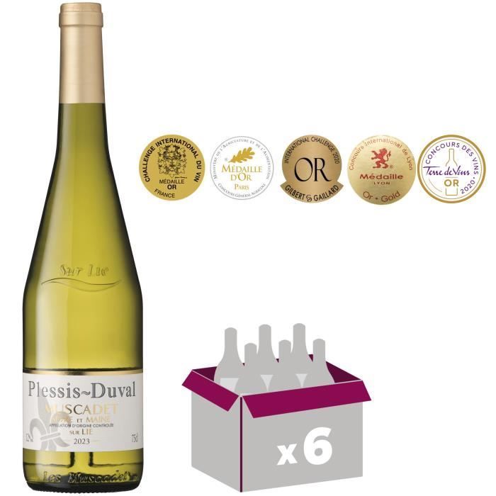 Plessis-Duval Muscadet Sèvre et Maine sur Lie - Vin blanc de Loire 2023 x6