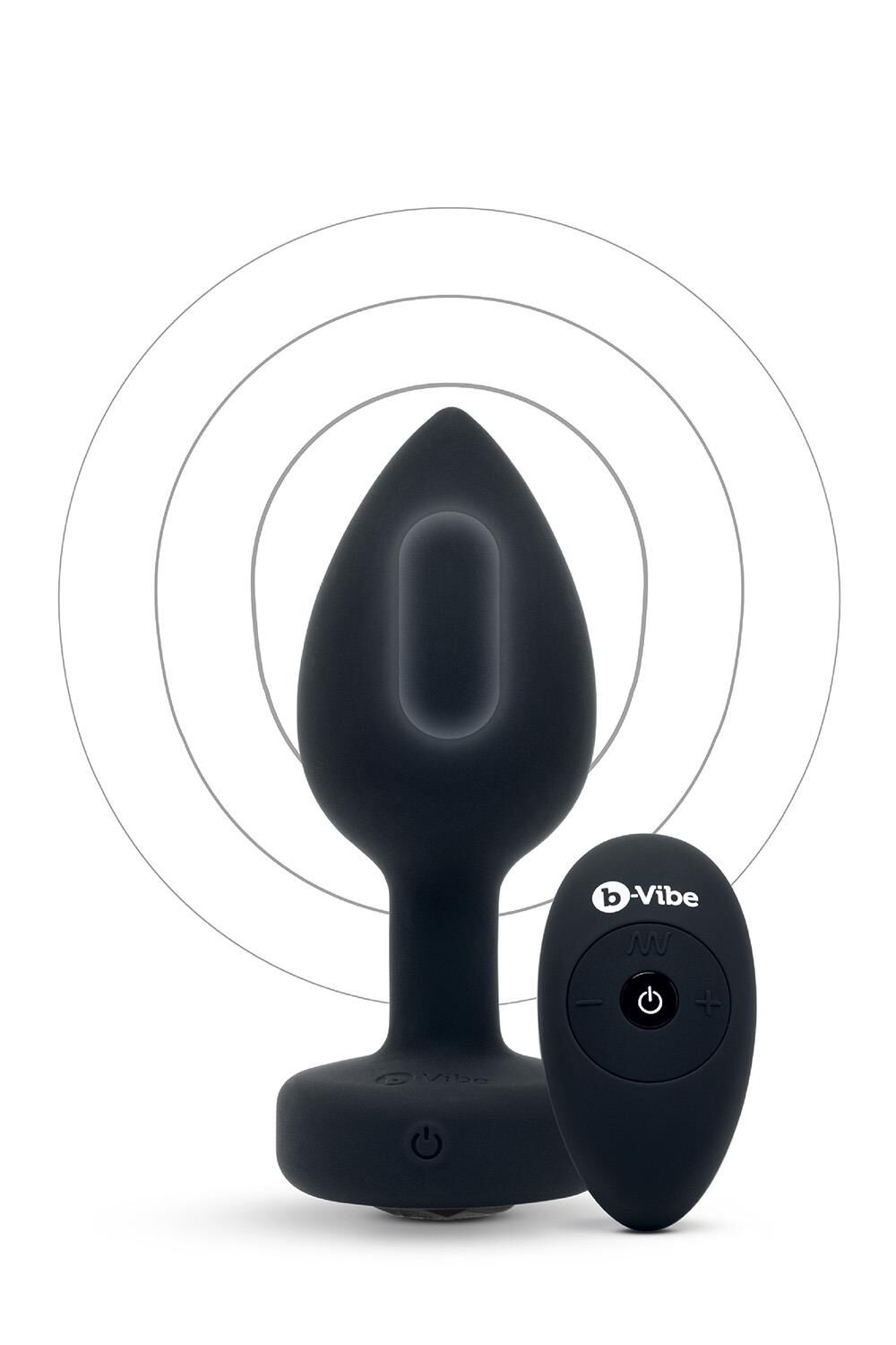 B-Vibe Plug vibrante bijou M/L Nero