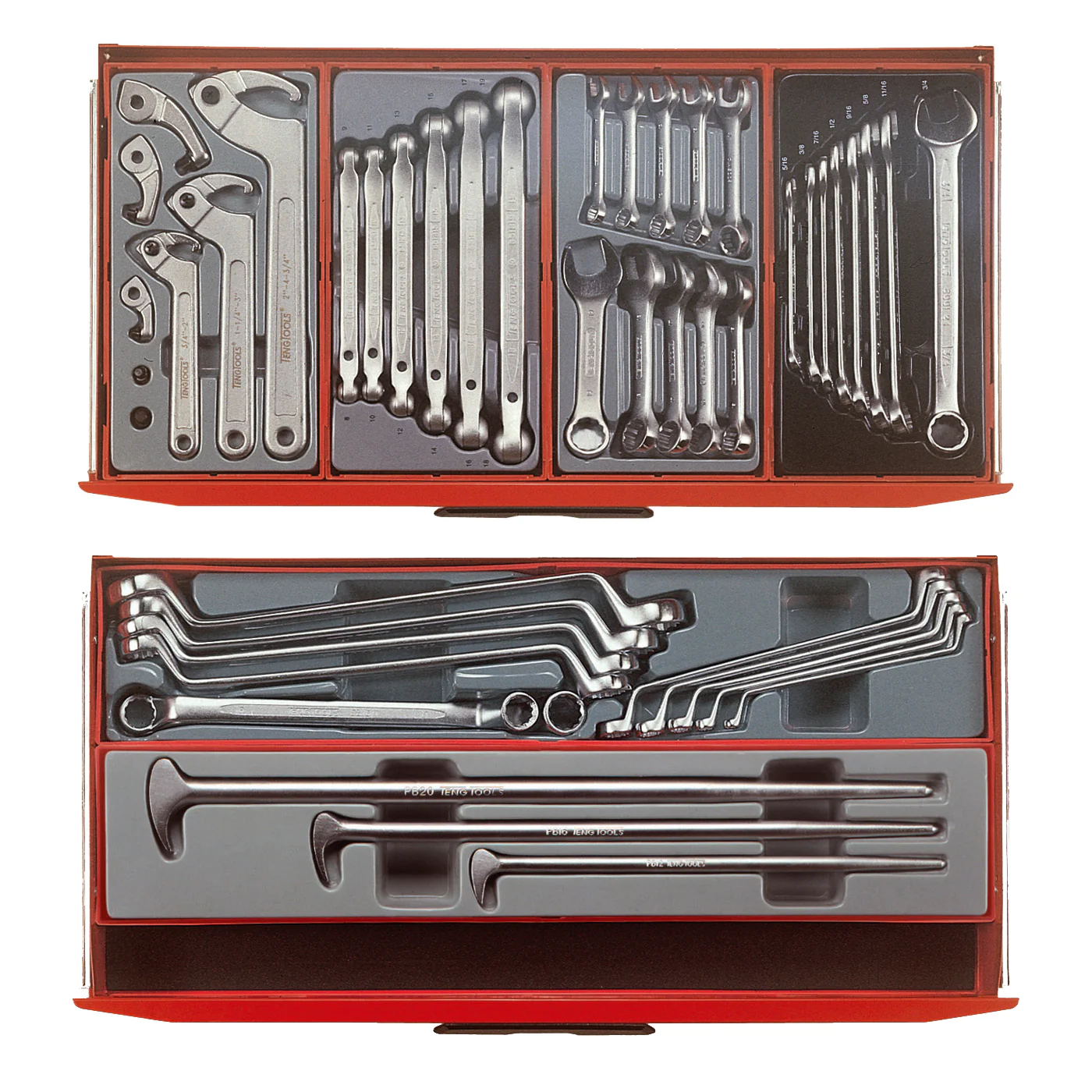 Zestaw narzędzi ręcznych Teng Tools Mega Master Hybrid, 1001 elementów, czarny – TCMM1001BK