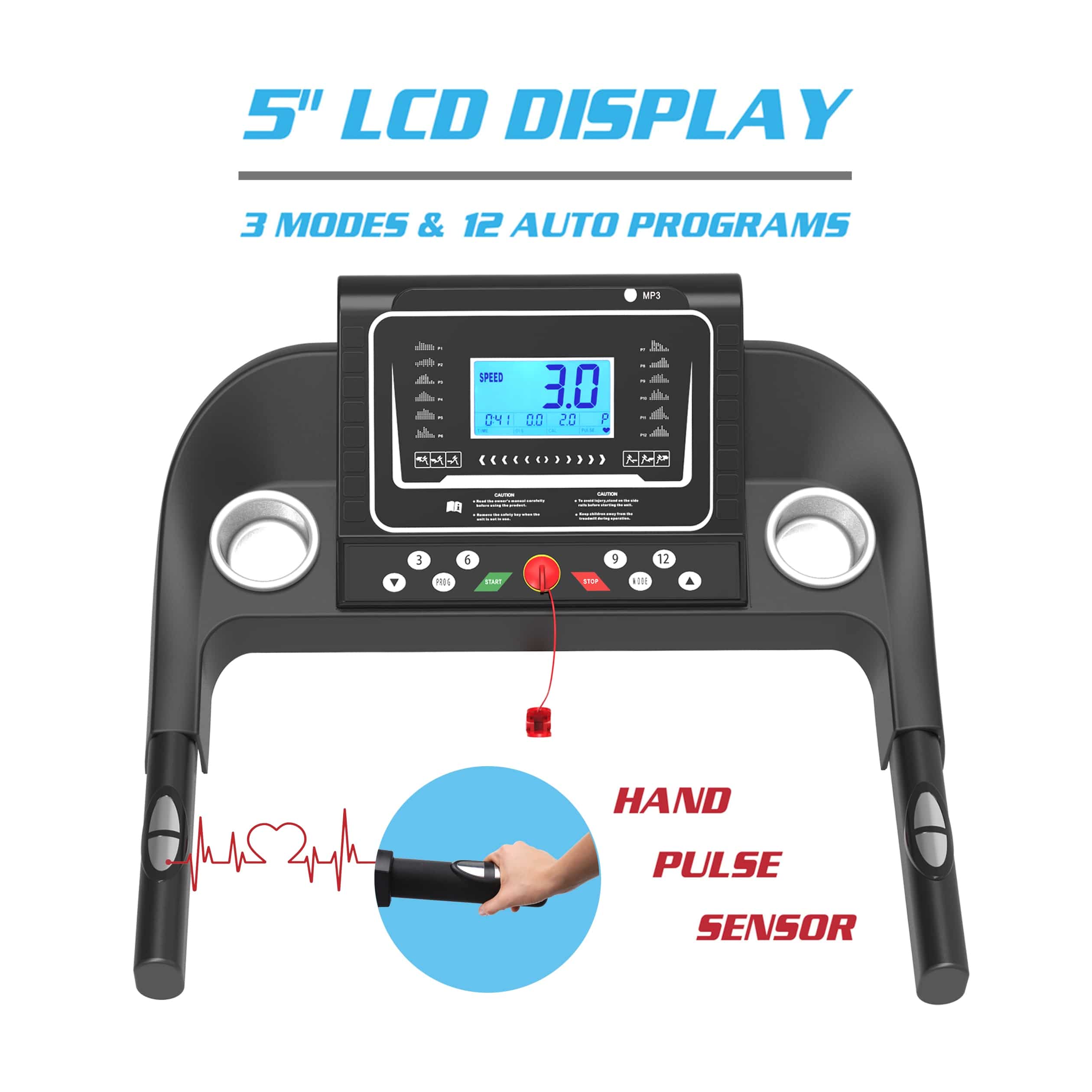 Moda Heimtrainer mit Laufband und 5-Zoll-LCD-Display