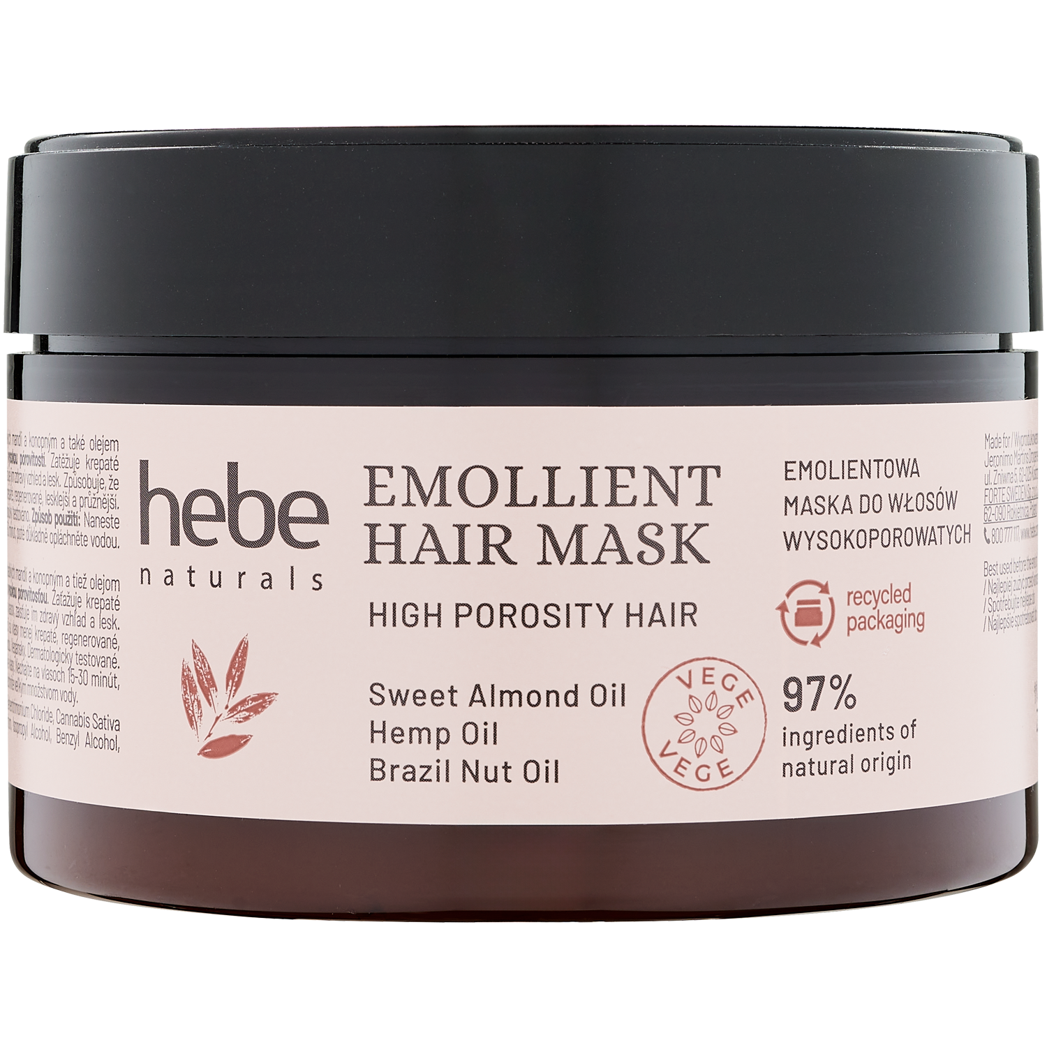 Hebe Naturals mīkstinoša matu maska