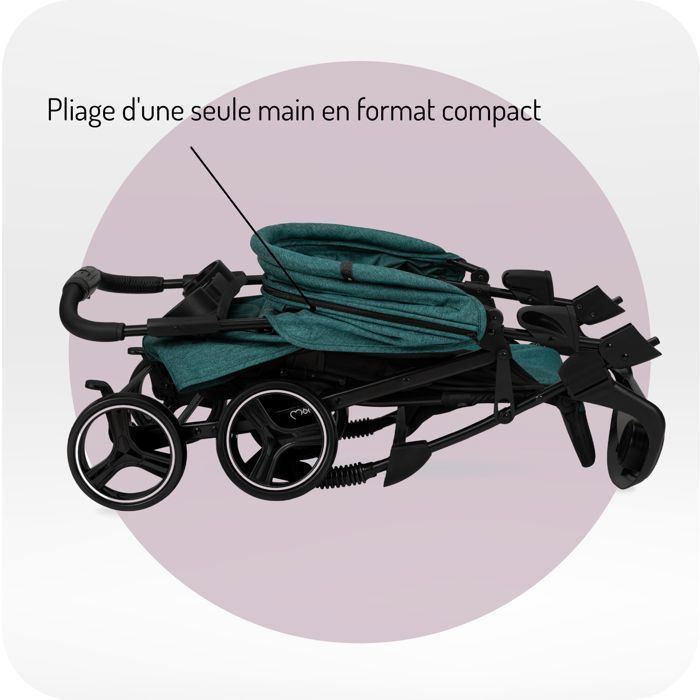 MoMi ISLA - Ultra-compact city stroller - 0m to 15 kg - Accessories included: bag + leg cover - Green