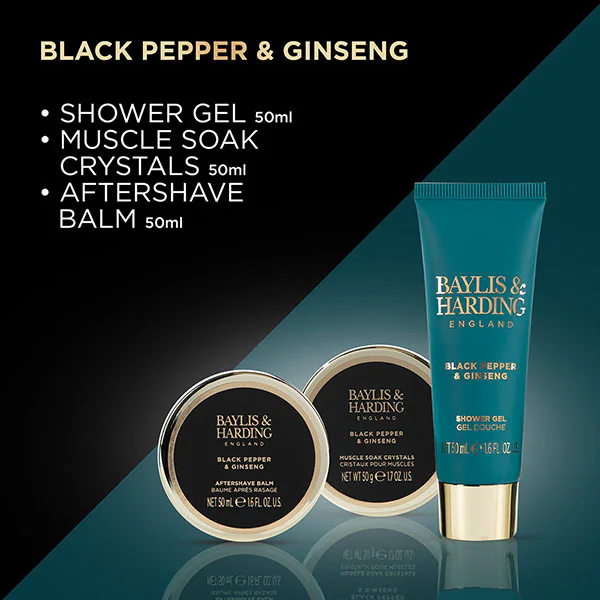 Baylis & Harding For Him Sort Pepper & Ginseng Trio Boks