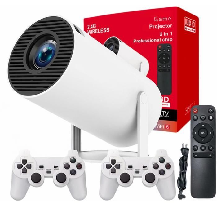 Mini Portable Projector with 2-in-1 Game Console, Android 110, BT, 54, 2GB/16GB, for Games, TV, Movies, 1080p Support