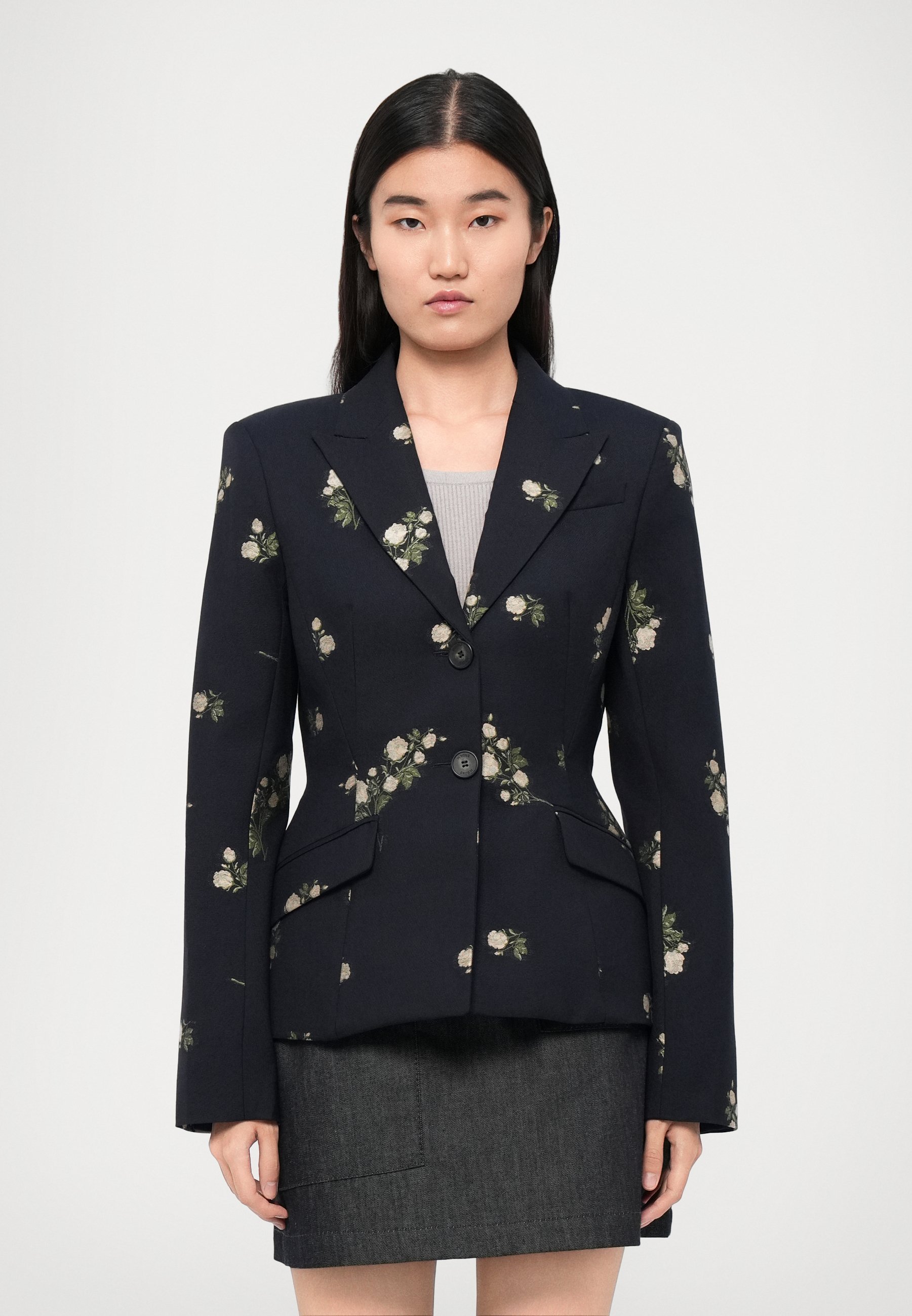 Erdem taillierter, einreihiger Blazer – Mitternachtsblau