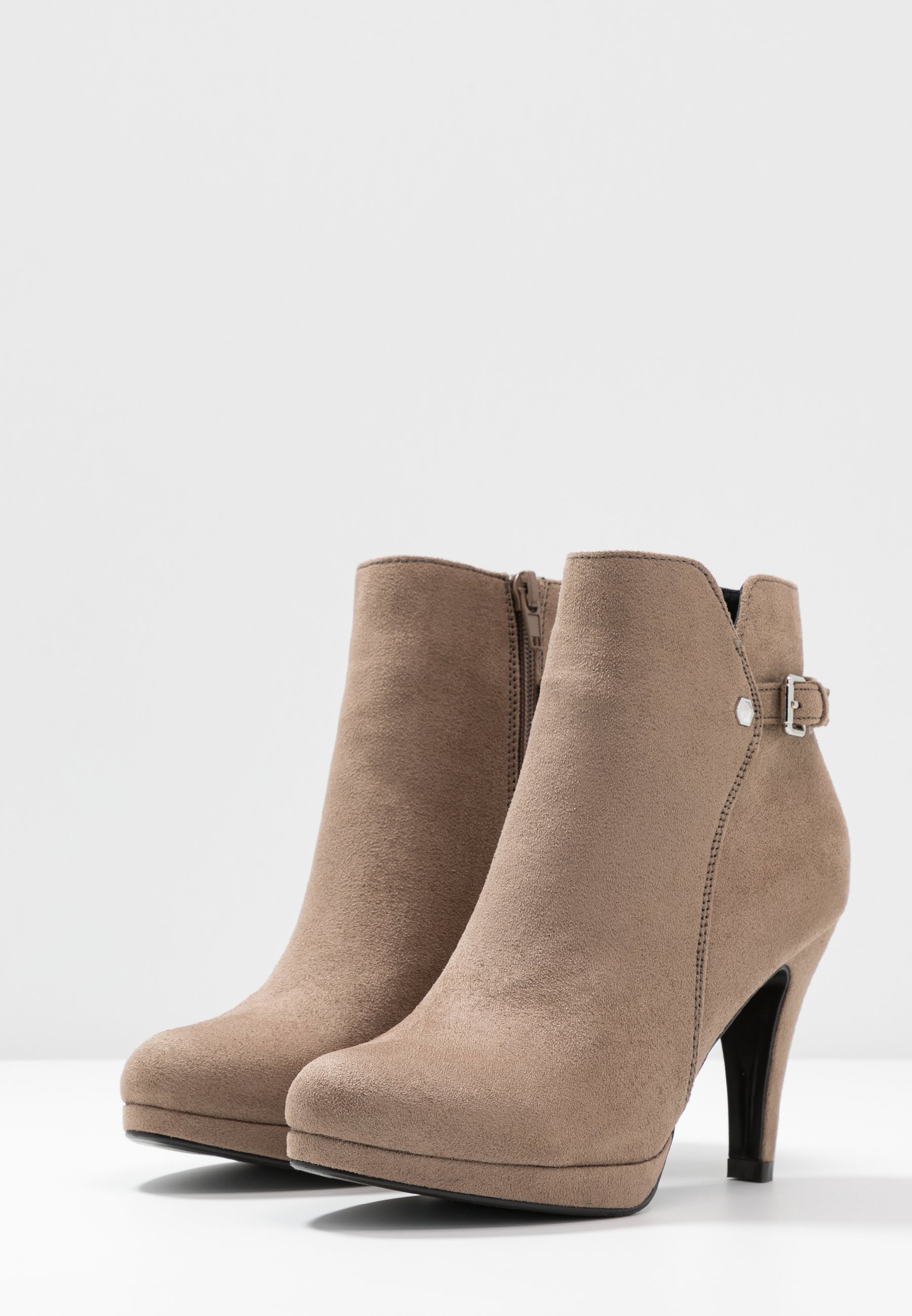 Anna Field enkellaarsjes met hoge hakken - taupe