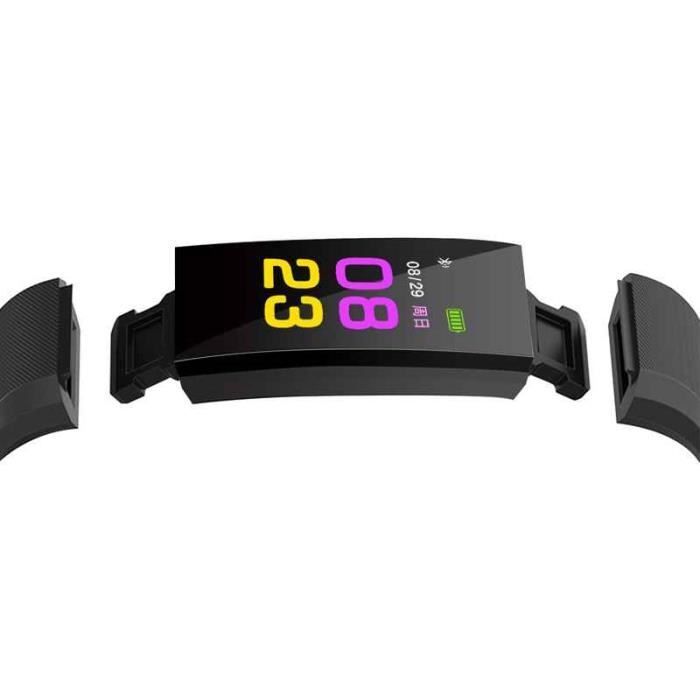 Pulseira rastreadora de fitness Bluetooth - Preta - Monitoramento de saúde - Compatível com Android