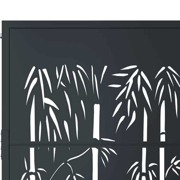 Puerta de jardín vidaXL, puerta de patio, barrera de seguridad, puerta exterior, acero antracita 105x80 cm 153178