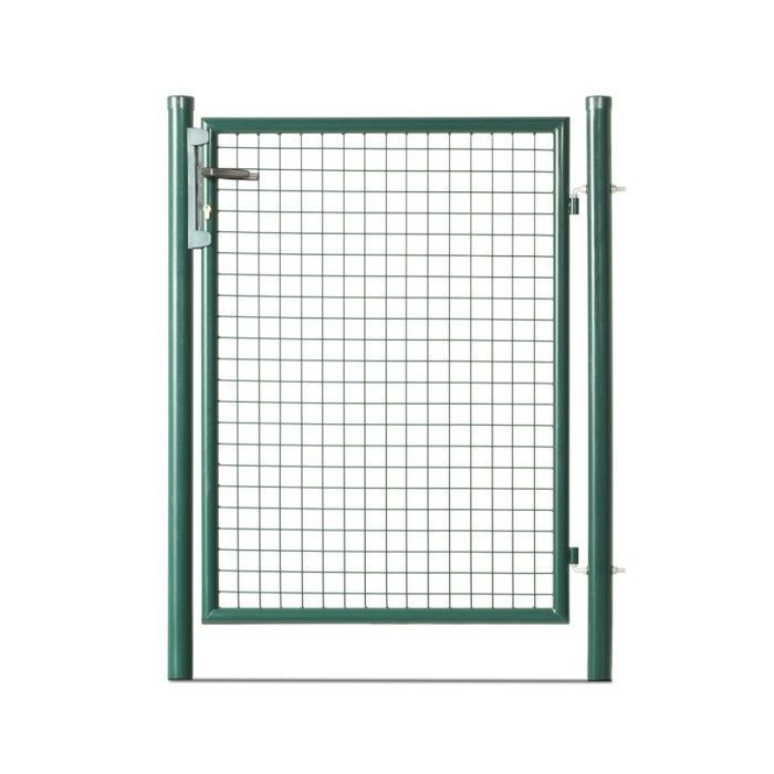 Puerta de malla de acero galvanizado verde, malla de 50 x 50 mm, 1 m de ancho x 1 m de alto.