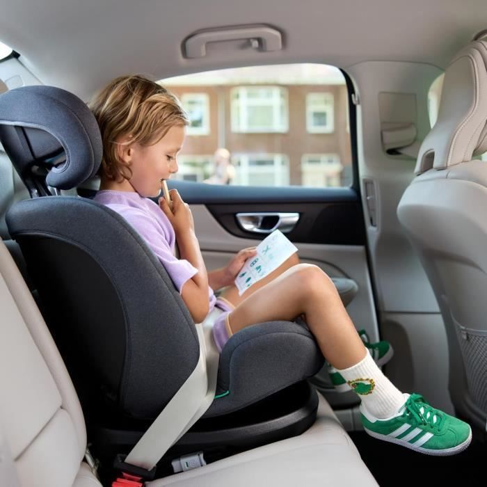 BEBECONFORT EverFix i-Size konvertibelt bilsete, Isofix, beltestol, gruppe 1/2/3, 15 måneder til 10/12 år, 76–150 cm, 9–36 kg, tonet svart