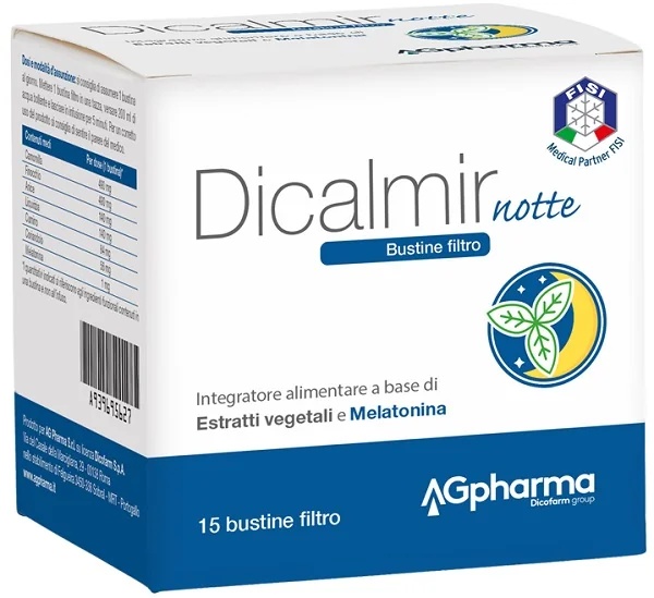 AG PHARMA Dicalmir Notte Suplemento alimentar para digestão e relaxamento 15 sachês