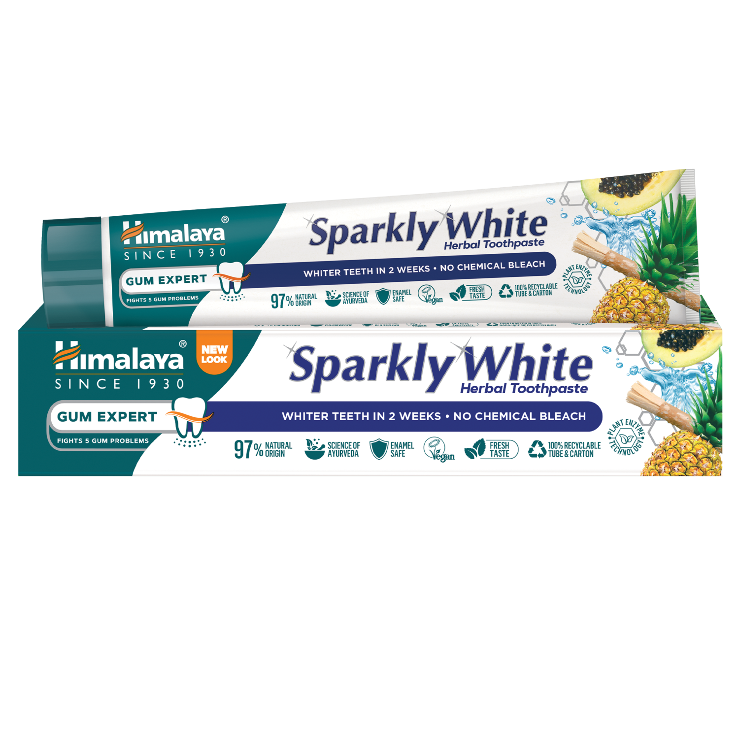 Himalaya Herbals zobu pasta 75ml dzirkstoši balta