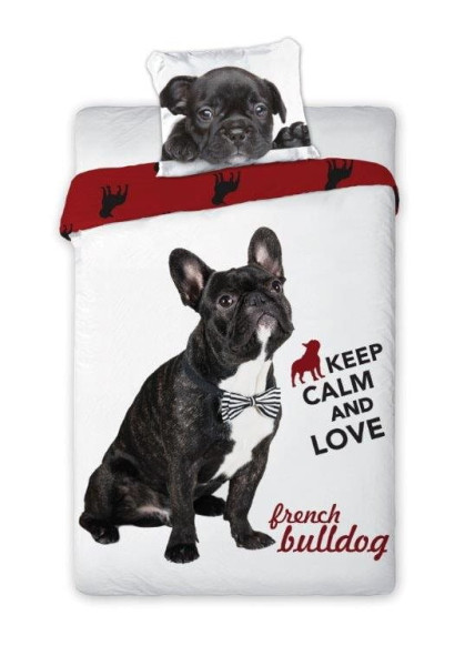 Pościel Best Friends Pies Buldog  140x200 Faro