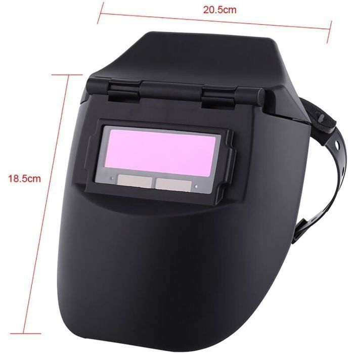 Professional Auto-Darkening Welding Mask, Solar-Powered Head-Mounted Welding Helmet, Black, Welding Mask and Goggles