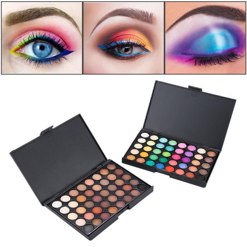 Palette de 40 fards à paupières mats et nacrés, teintes terre, effet smoky sexy longue tenue, coffret cosmétique TSLM2