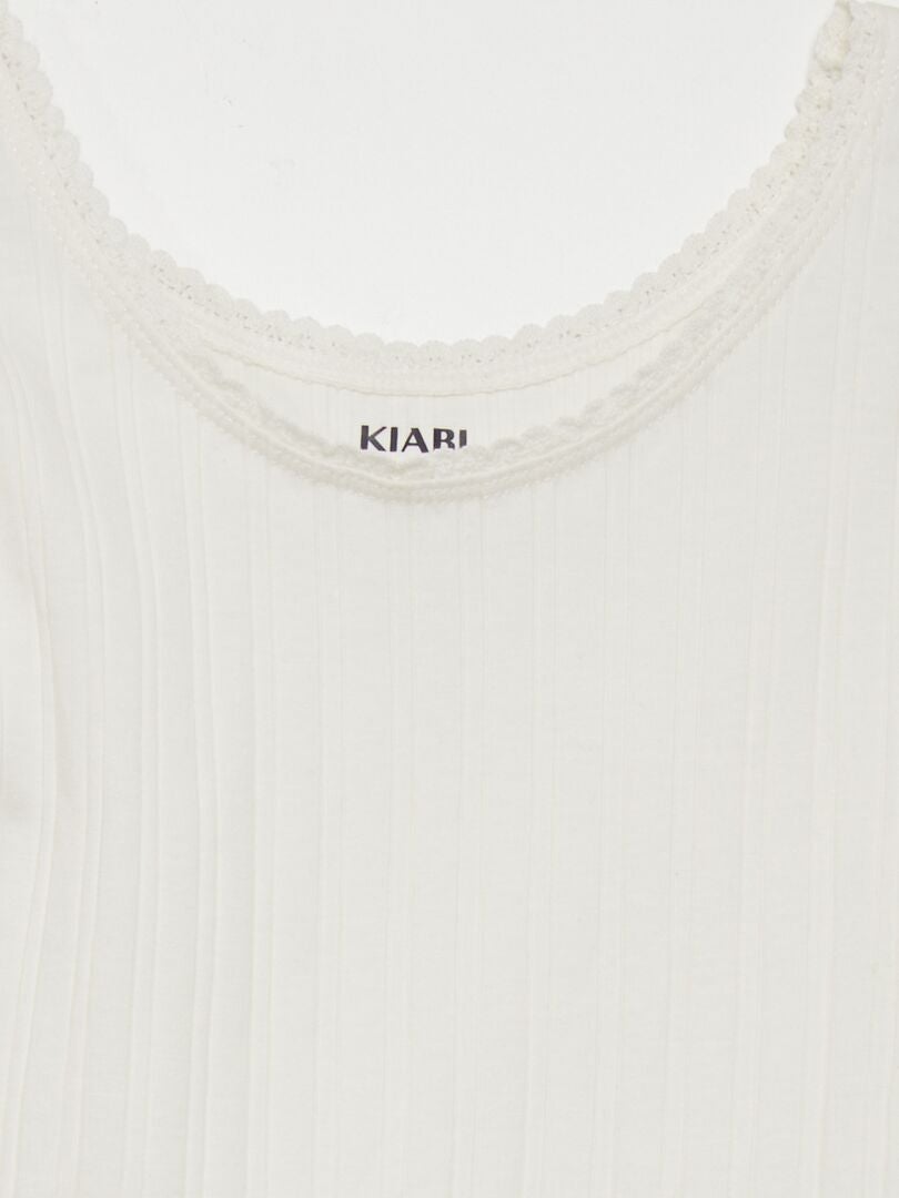 Geribbelde tanktop - WIT