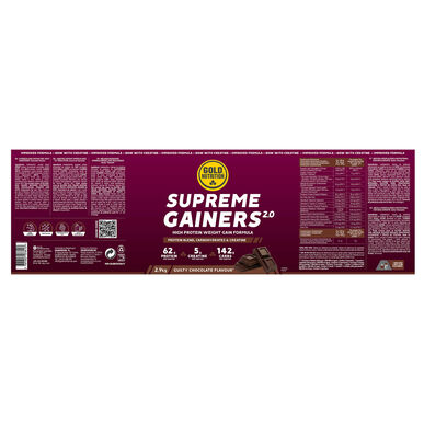 GOLDNUTRITION Supreme Gainers 2.0 Suklaanmakuinen runsaskalorinen koostumus kreatiinilla 2,9 kg 2,9 kg