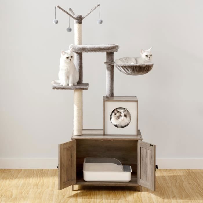 Krabpaal - HOOBRO - Kattenbak - Kattentoren - Verwijderbare paal - Grijs