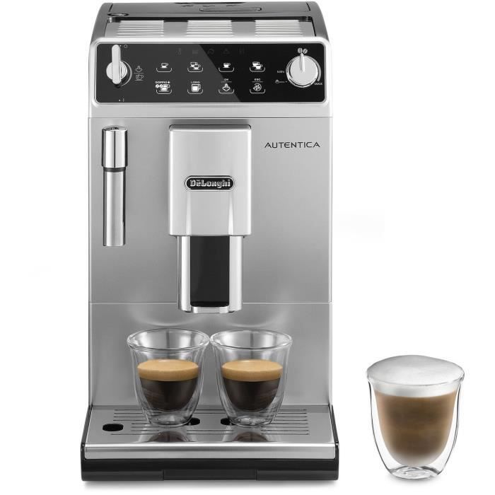 Cafetera espresso De'Longhi Autentica con molinillo incorporado - ETAM29.510.SB - 4 recetas - Negro plata