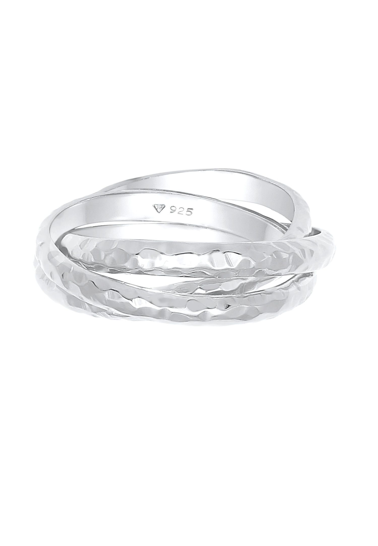 Elli Basic Wickelring Klassik Gehämmert 925 Silber