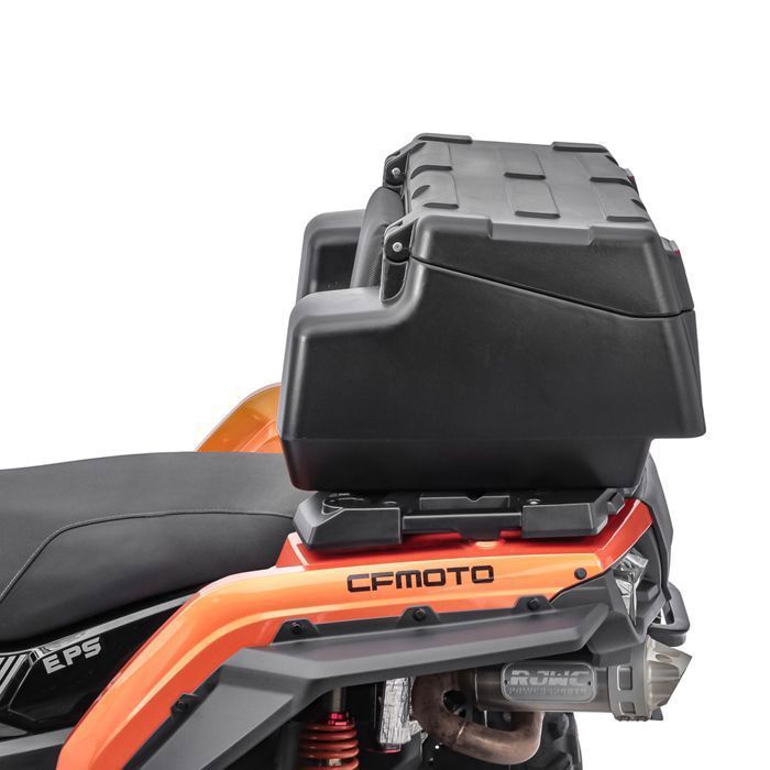 Bagtecs 96L Top Case for Quad/ATV - Black Waterproof Rear Trunk with Mounting Brackets and Backrest