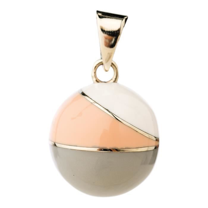 Bola - Pregnancy Bola Necklace - Vintage White, Gray, and Pink - One Size