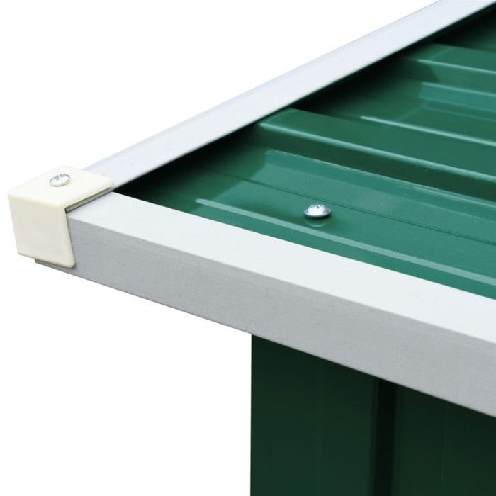 Galvanized steel wood storage shed, 172x91x154 cm, green